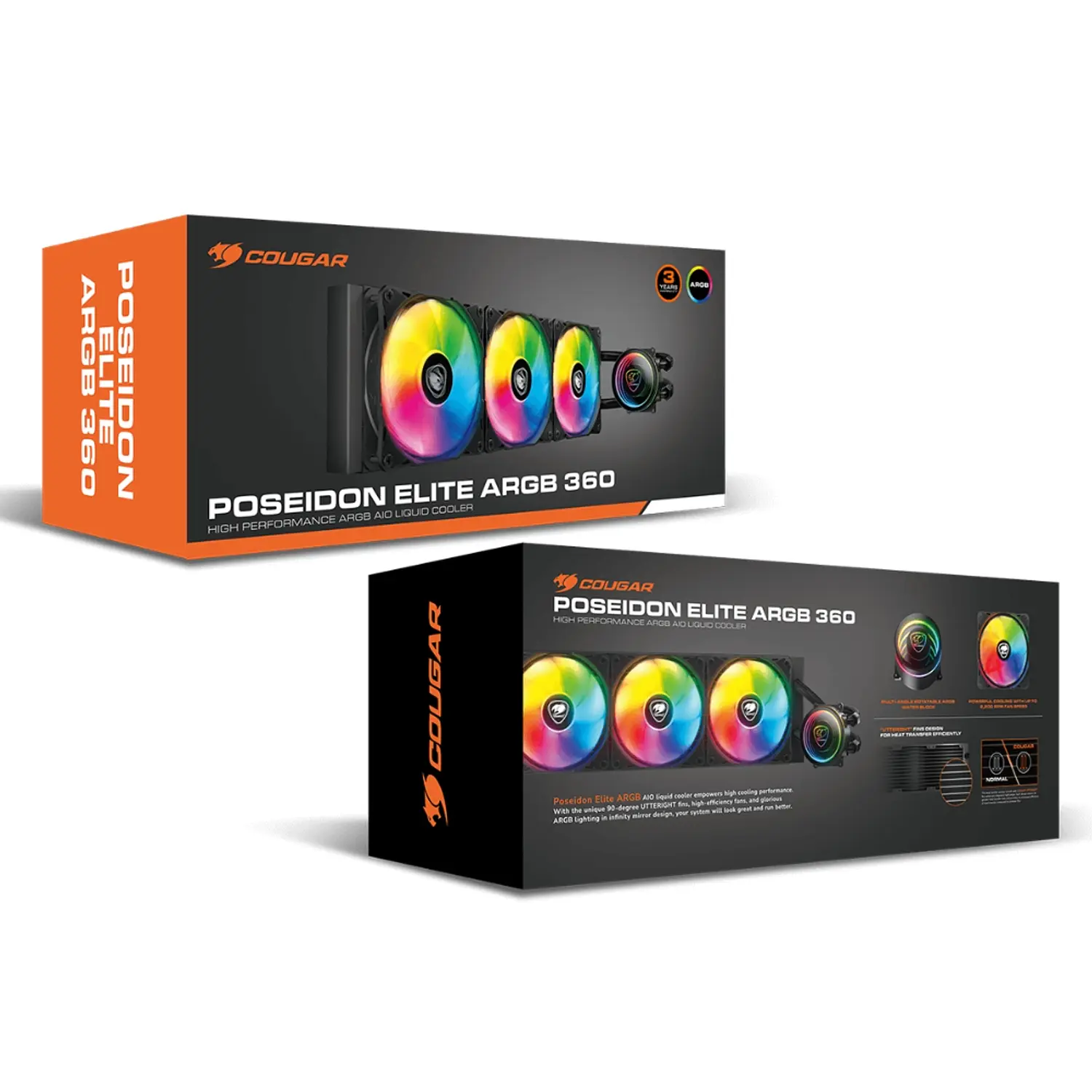 Refrigeración Líquida CPU Cougar Poseidon Elite 360 ARGB, AM5,  LGA1851, Color Negro 2
