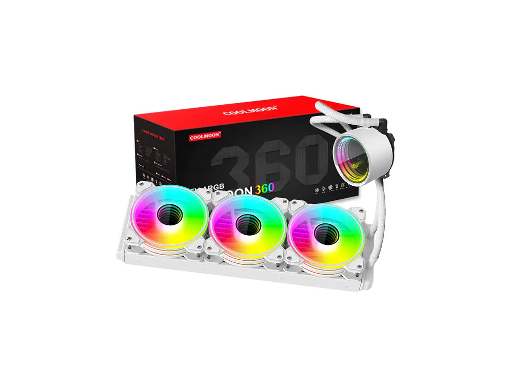 Refrigeración Liquida Coolmoon Icemoon 360 ARGB, LGA 1851, AM5, Color Blanco 4