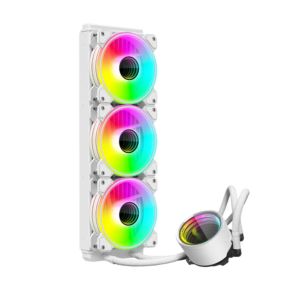 Refrigeración Liquida Coolmoon Icemoon 360 ARGB, LGA 1851, AM5, Color Blanco 1