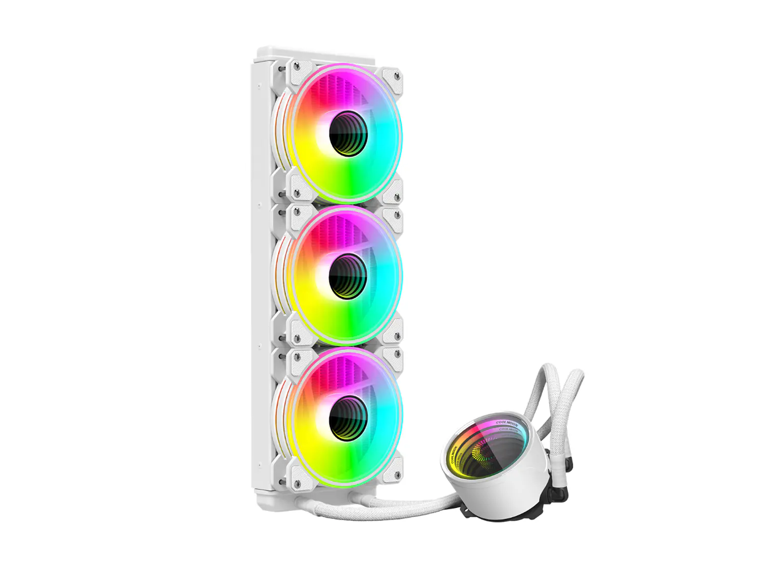 Refrigeración Liquida Coolmoon Icemoon 360 ARGB, LGA 1851, AM5, Color Blanco 1