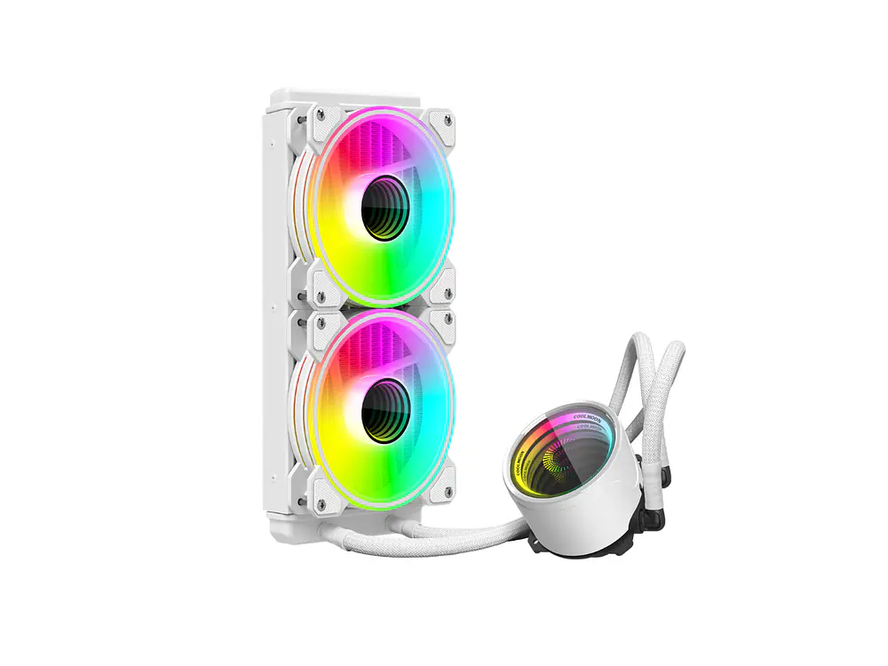 Refrigeración Liquida Coolmoon Icemoon 240 ARGB, LGA 1851, AM5, Color Blanco 1