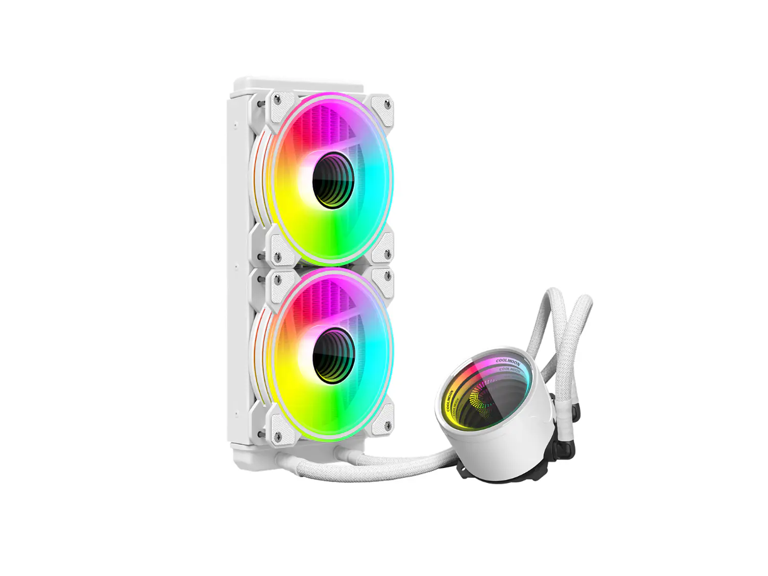 Refrigeración Liquida Coolmoon Icemoon 240 ARGB, LGA 1851, AM5, Color Blanco 1