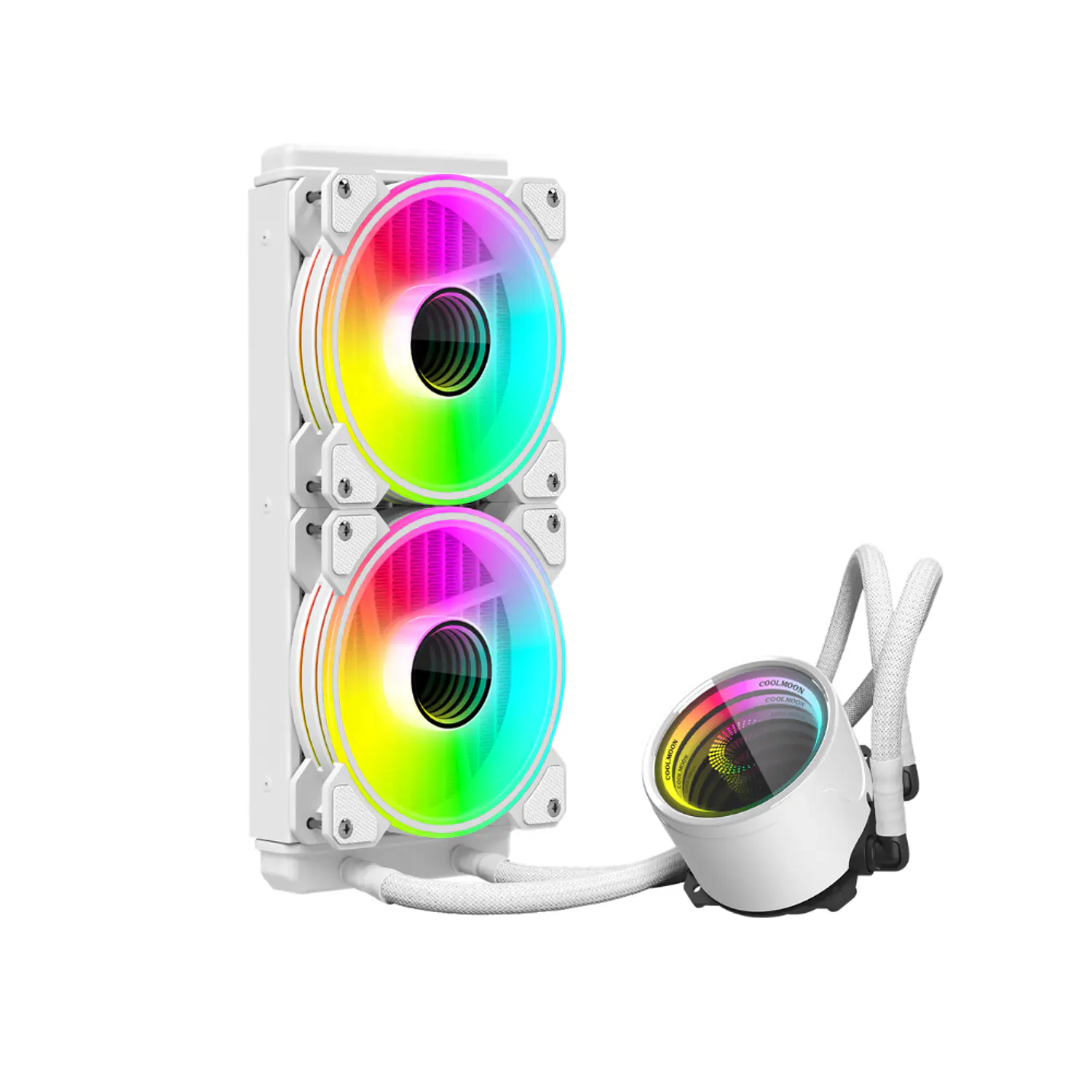Refrigeración Liquida Coolmoon Icemoon 240 ARGB, LGA 1851, AM5, Color Blanco 1