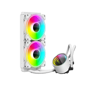 Refrigeración Liquida Coolmoon Icemoon 240 ARGB, LGA 1851, AM5, Color Blanco