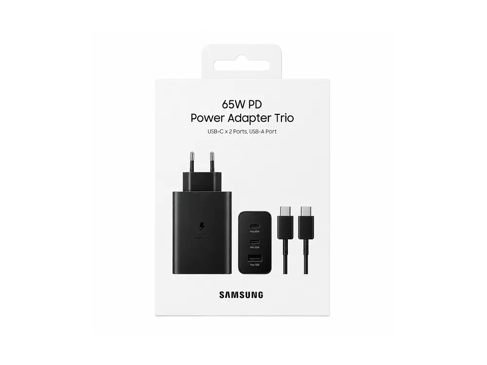 Cargador Samsung 65w con Cable + Cable USB-C a USB-C, Color Negro 1