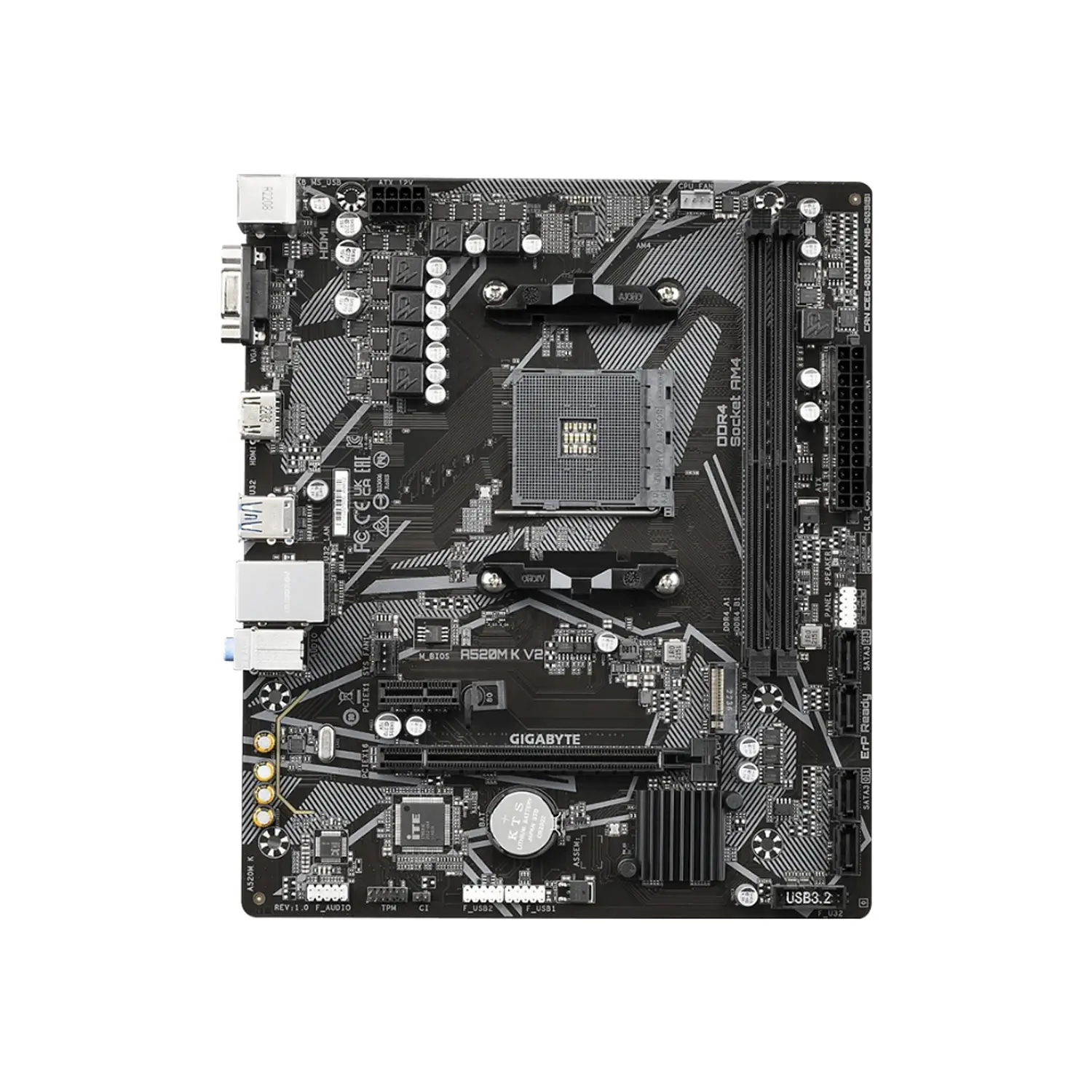 Placa Madre AMD Gigabyte A520M K V2 AMD, DDR4 2