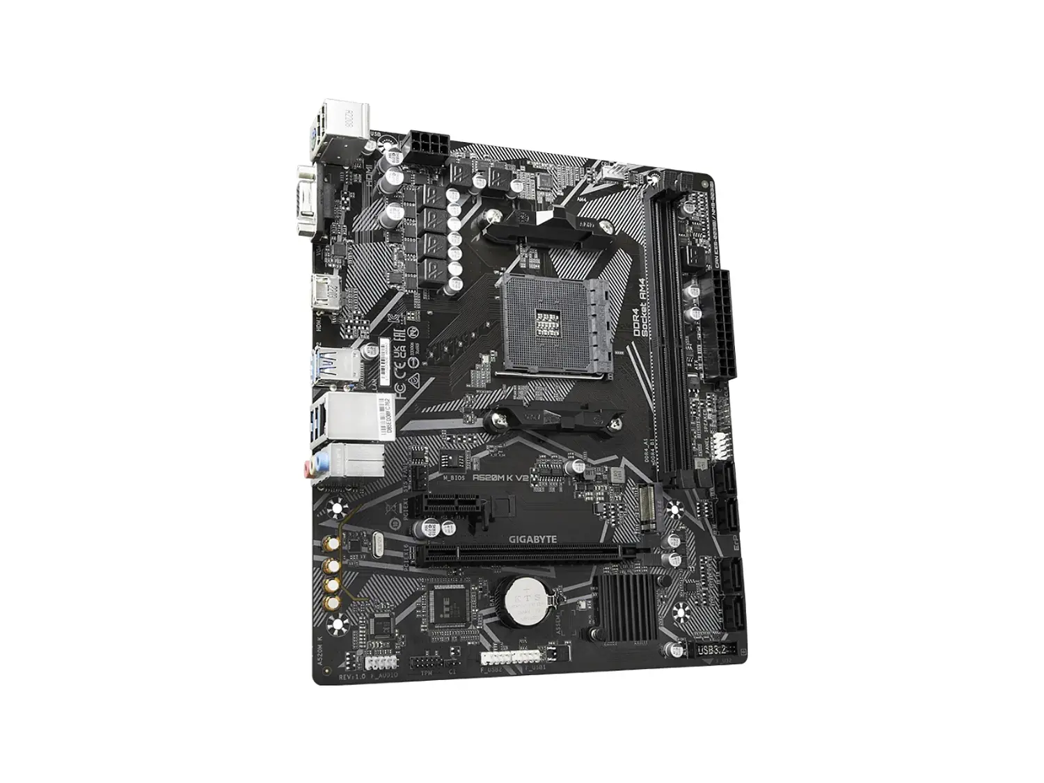 Placa Madre AMD Gigabyte A520M K V2 AMD, DDR4 3