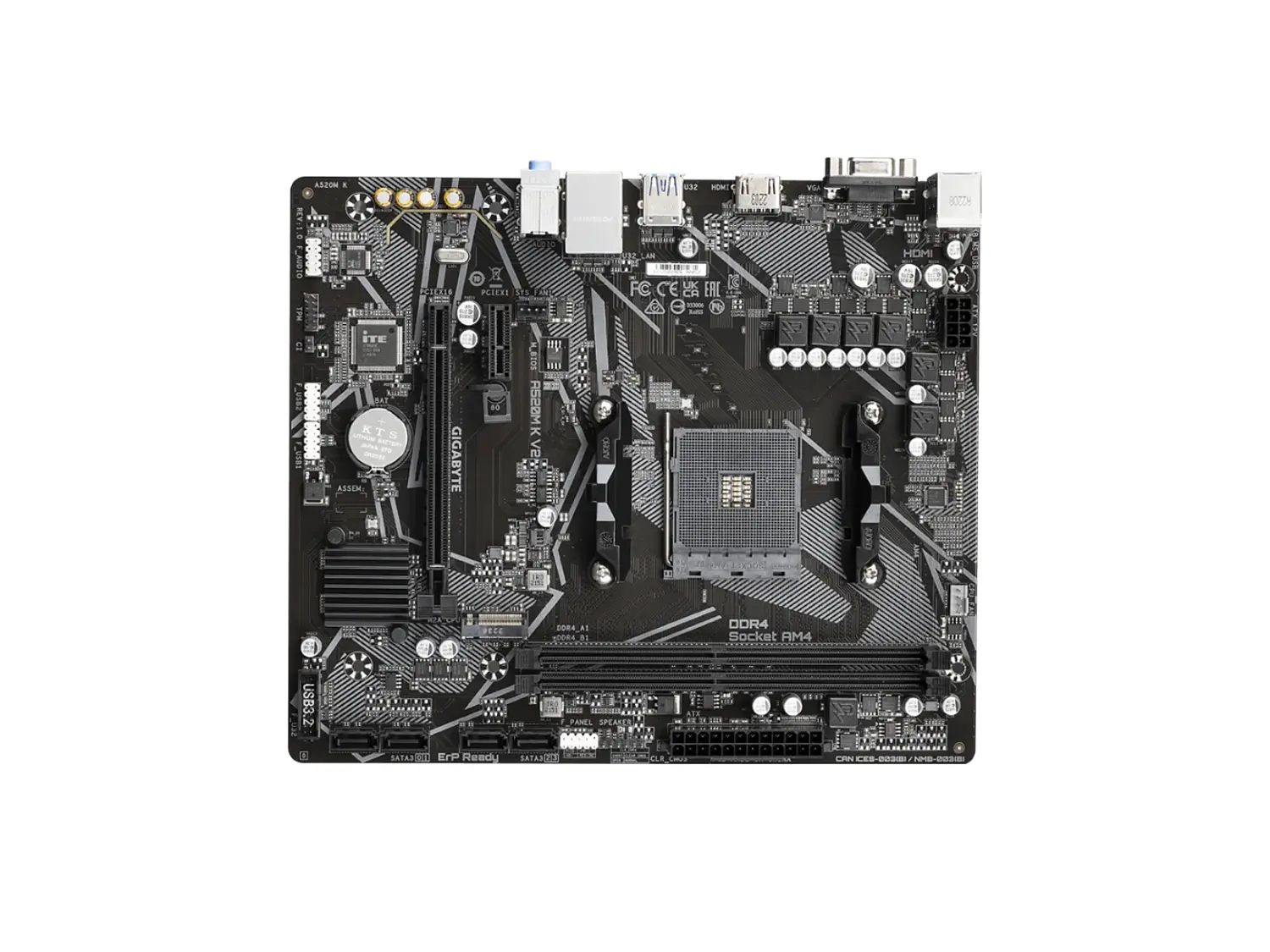 Placa Madre AMD Gigabyte A520M K V2 AMD, DDR4 4