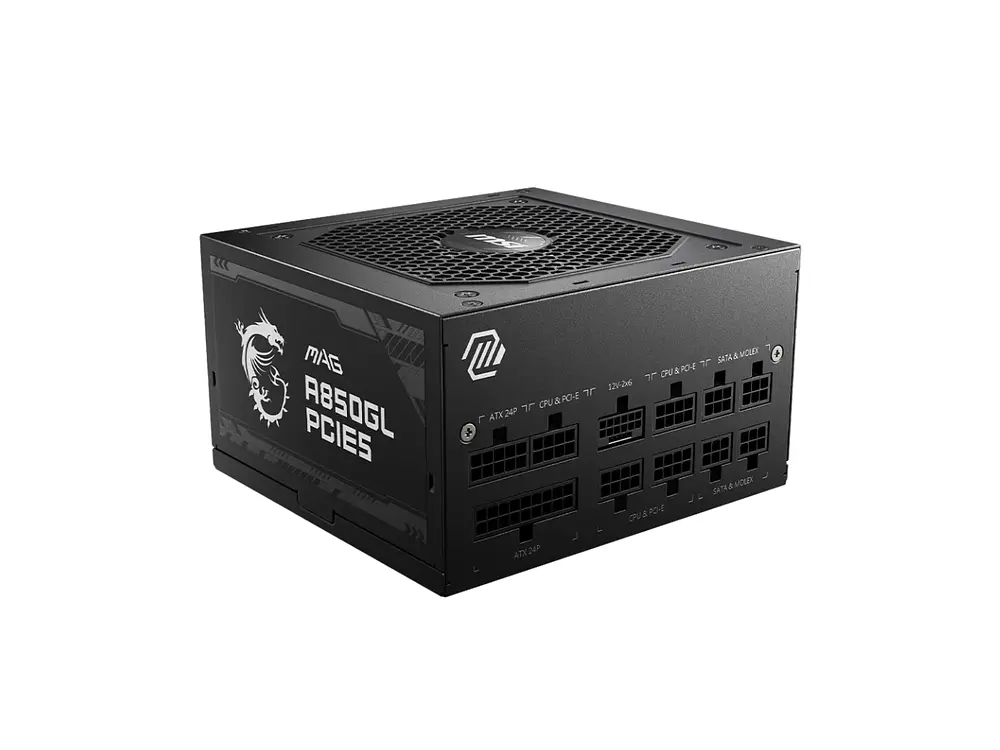 Fuente de Poder MSI MAG A850GLS PCIE5, 850W, 80 Plus Gold 1