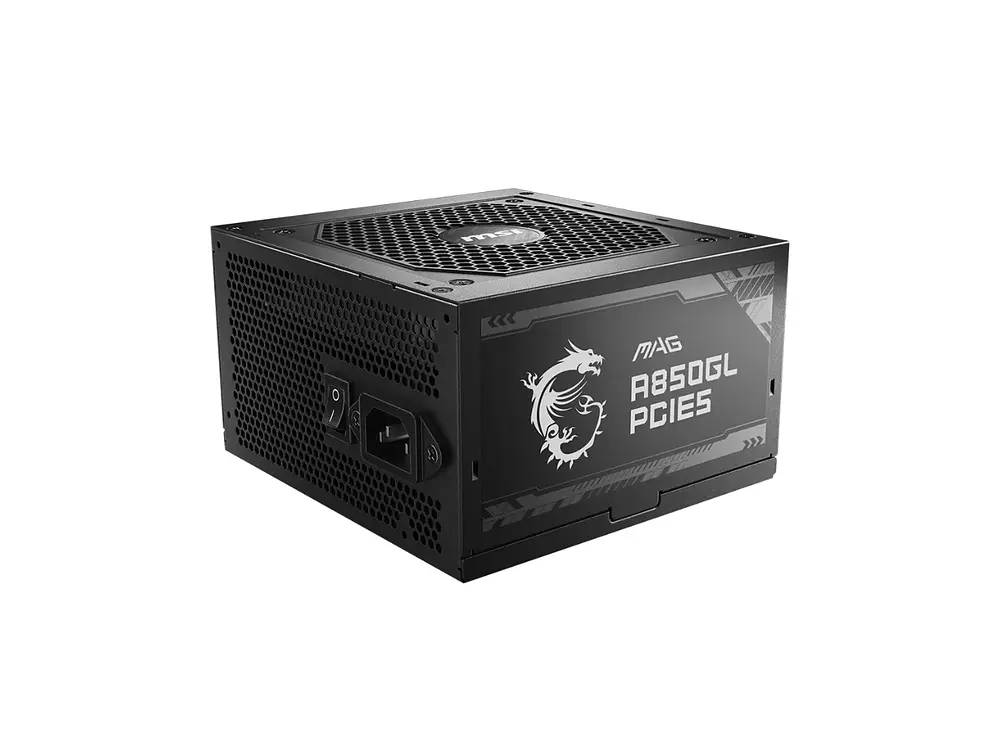 Fuente de Poder MSI MAG A850GLS PCIE5, 850W, 80 Plus Gold 4