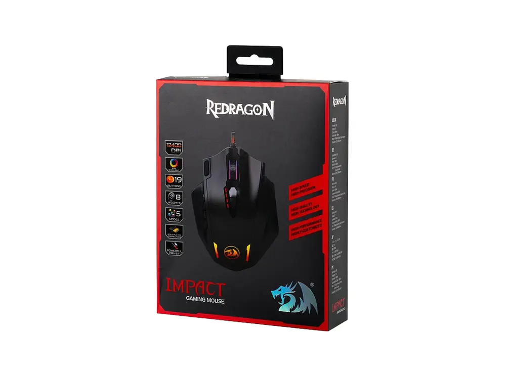 Mouse Gamer Redragon Impact M908, 12400 DPI, MMO 1