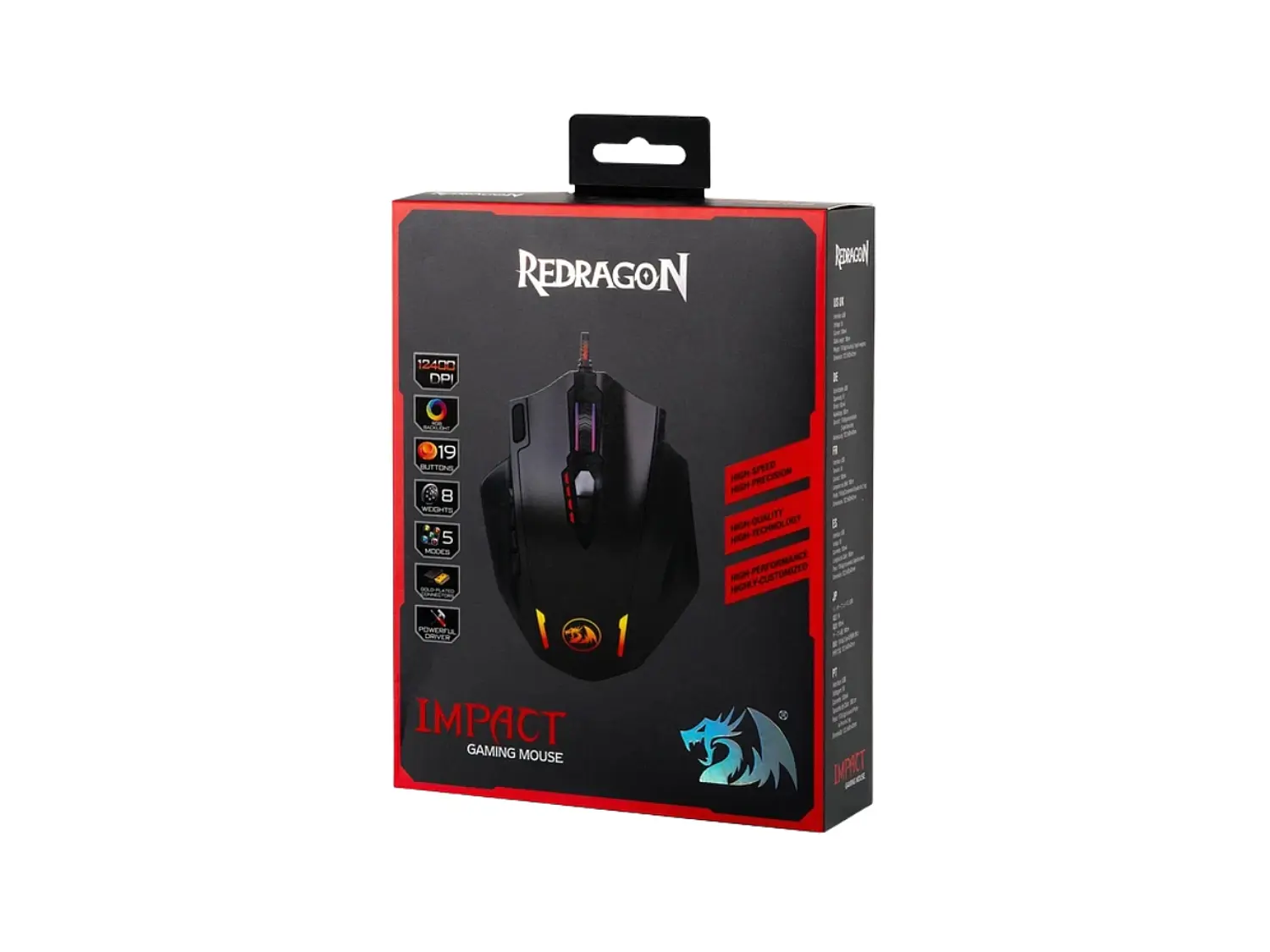 Mouse Gamer Redragon Impact M908, 12400 DPI, MMO 1
