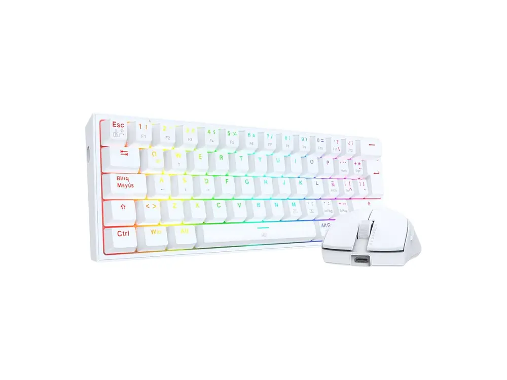 Kit Gamer Redragon S143W K617RGB 60% Español (ES) + Mouse M724 Blanco 2