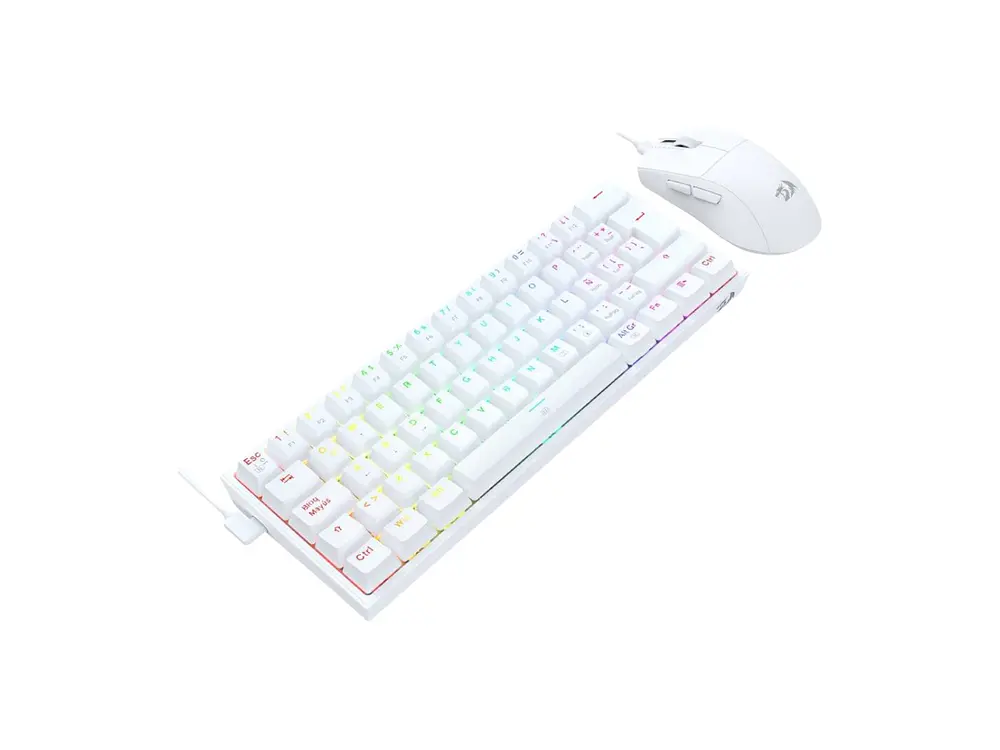Kit Gamer Redragon S143W K617RGB 60% Español (ES) + Mouse M724 Blanco 3