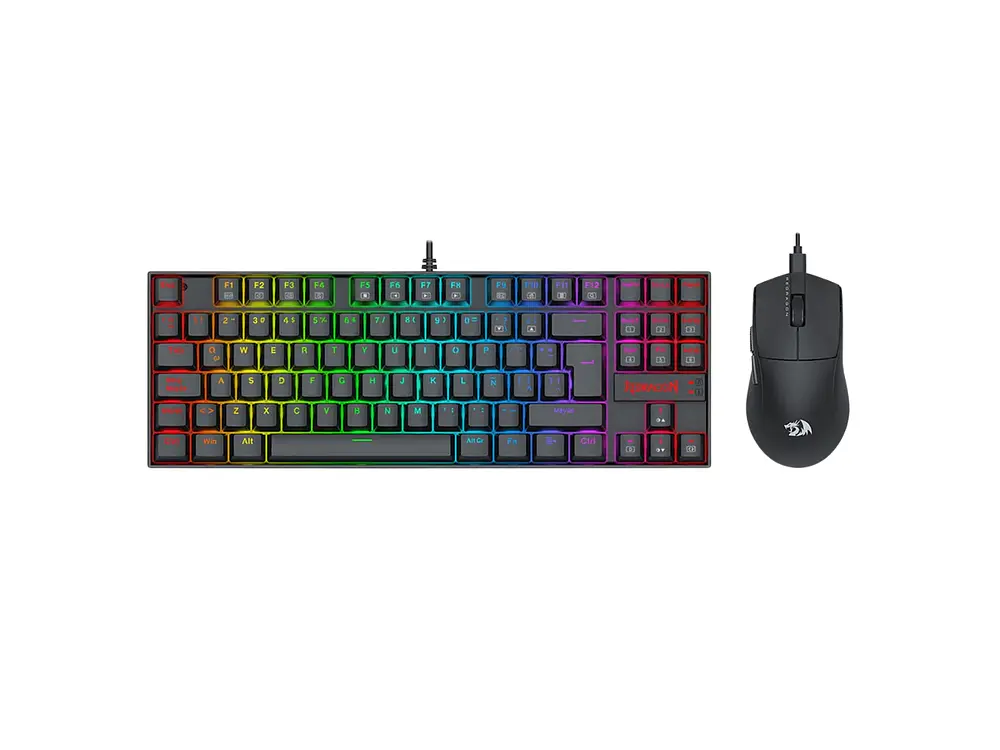 Kit Gamer Redragon S145 Kumara K552 RGB 80% Español (ES) + Mouse KING M724 Pixart 3327 Negro 2