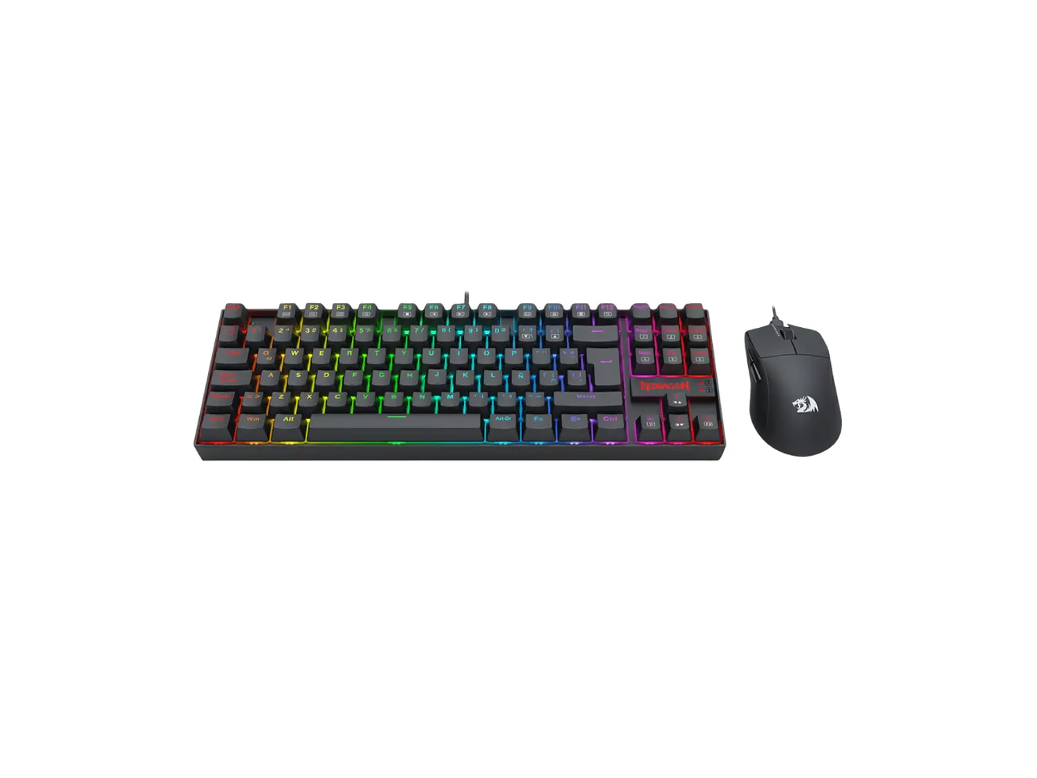 Kit Gamer Redragon S145 Kumara K552 RGB 80% Español (ES) + Mouse KING M724 Pixart 3327 Negro 1