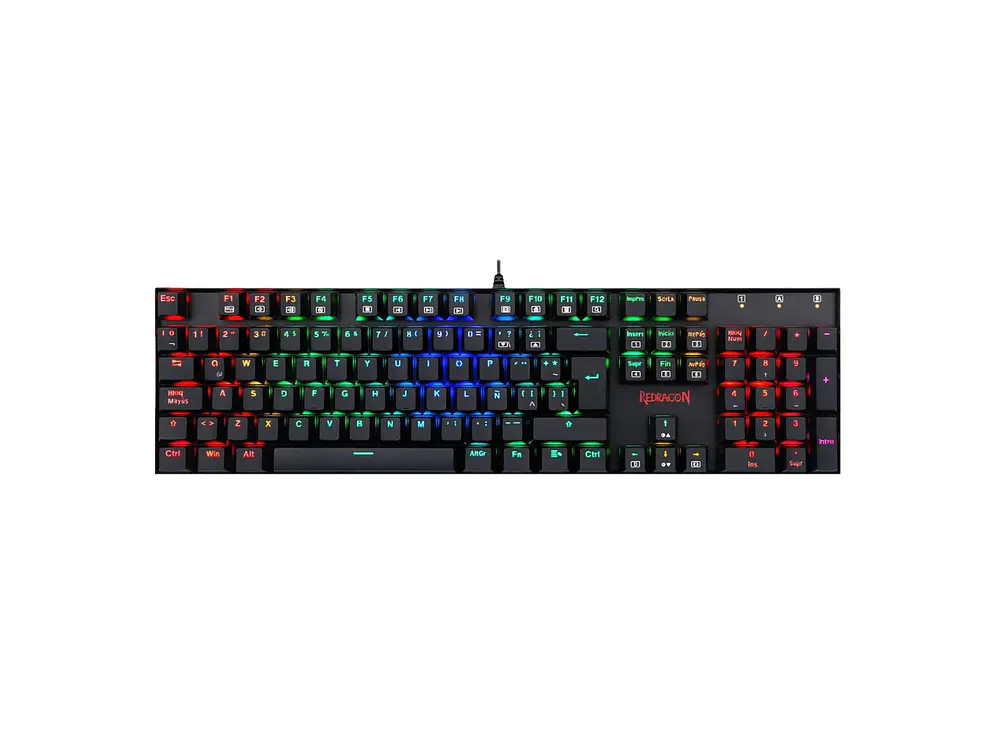 Teclado Mecánico Redragon Mitra K551 RGB, Español, Switch Red, Negro 1