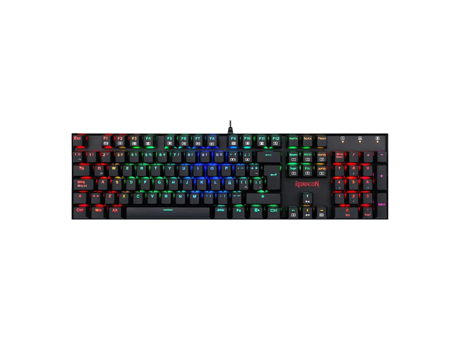 Teclado Mecánico Redragon Mitra K551 RGB, Español, Switch Red, Negro 1