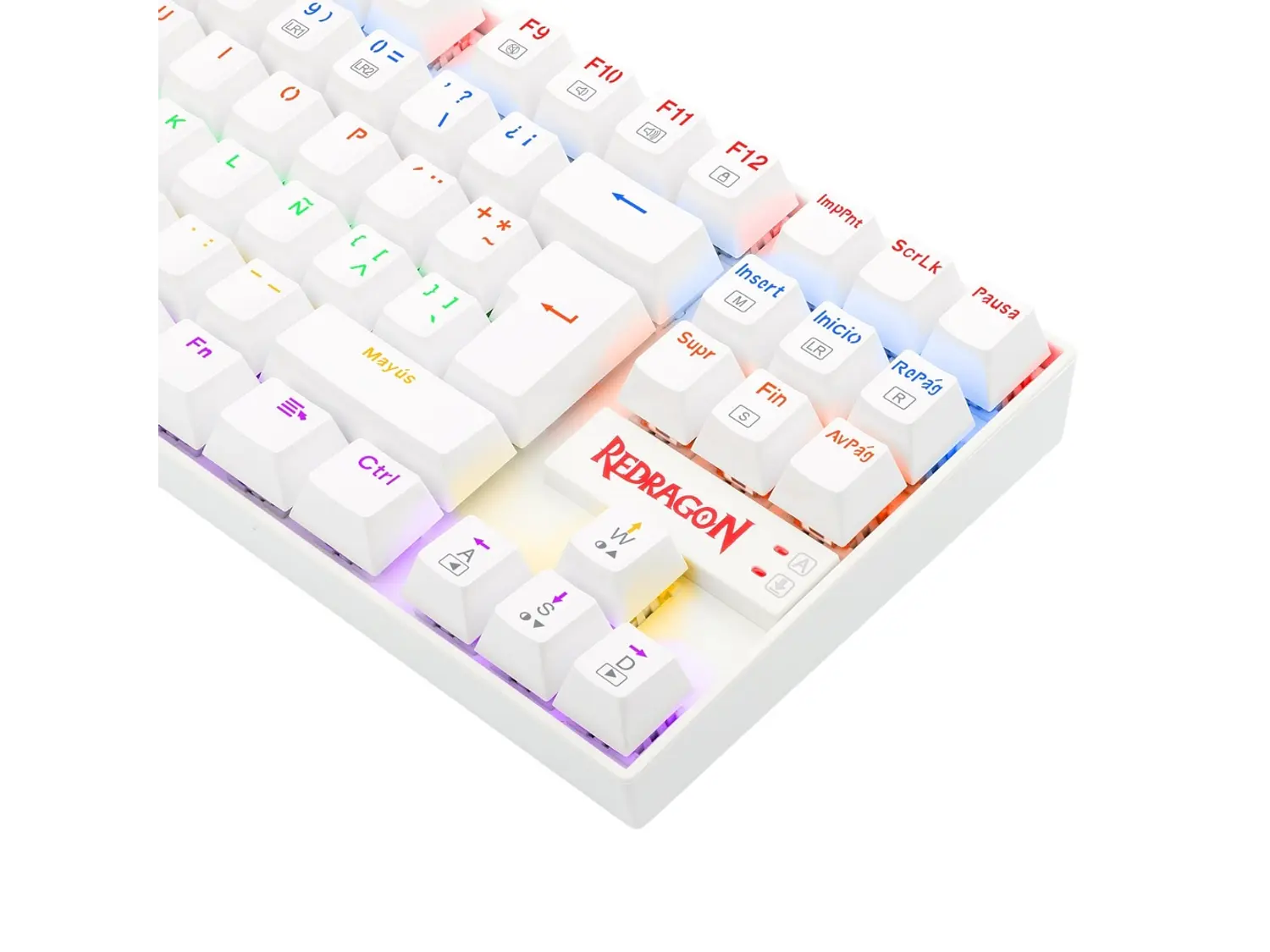 Teclado Gamer Mecánico Redragon Kumara K552W, Rainbow, Color Blanco, Español 3
