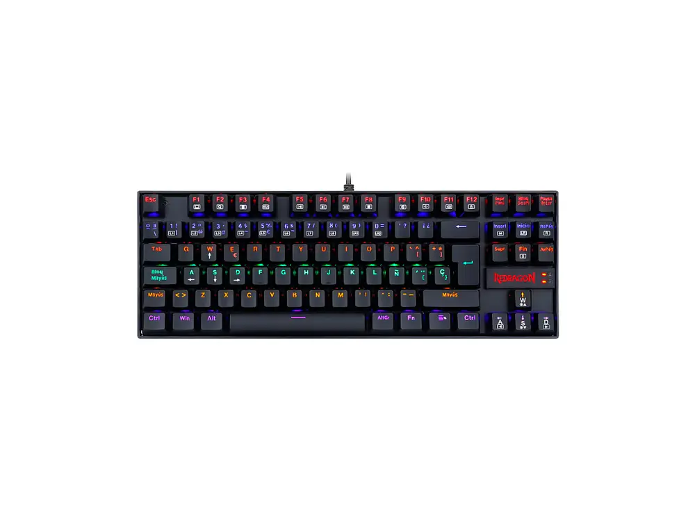 Teclado Gamer Mecánico Redragon Kumara K552, Rainbow, Color Negro, Español 1