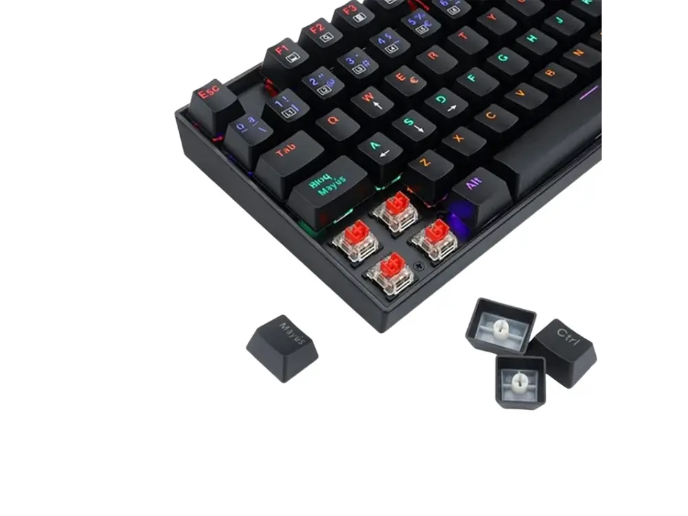 Teclado Gamer Mecánico Redragon Kumara K552, Rainbow, Color Negro, Español 3