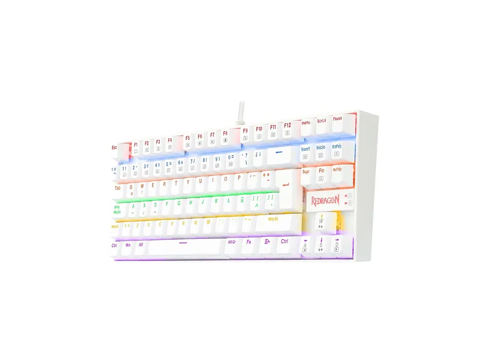 Teclado Gamer Mecánico Redragon Kumara K552W-RGB, Color Blanco, Español 2