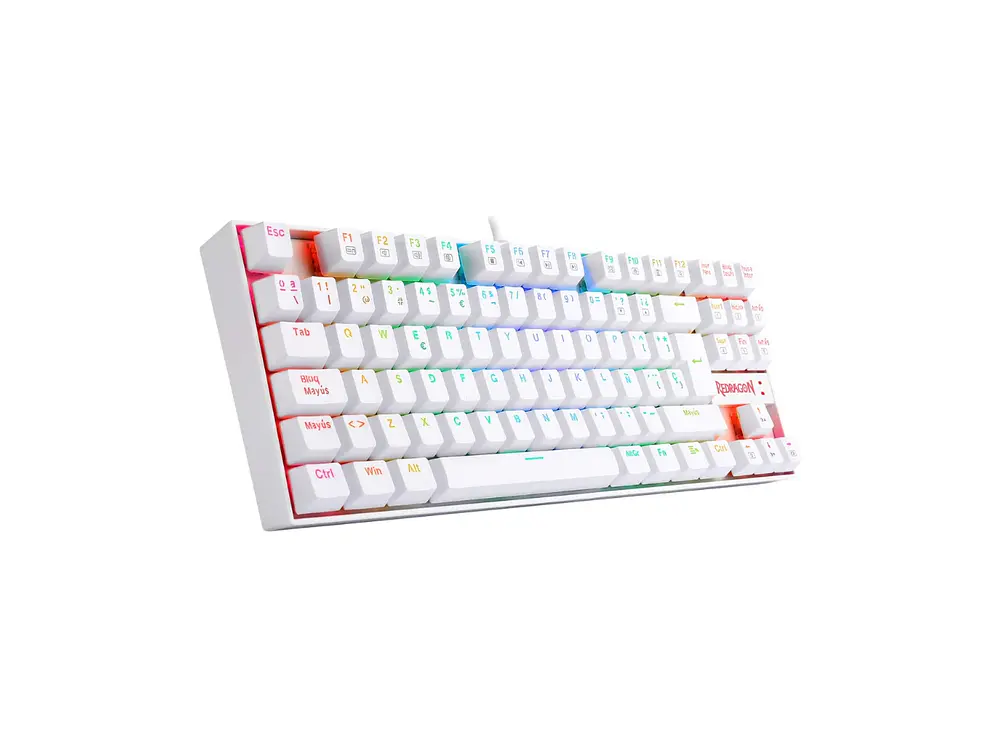 Teclado Gamer Mecánico Redragon Kumara K552W-RGB, Color Blanco, Español 3