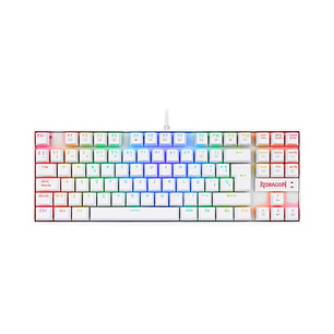 Teclado Gamer Mecánico Redragon Kumara K552W-RGB, Color Blanco, Español