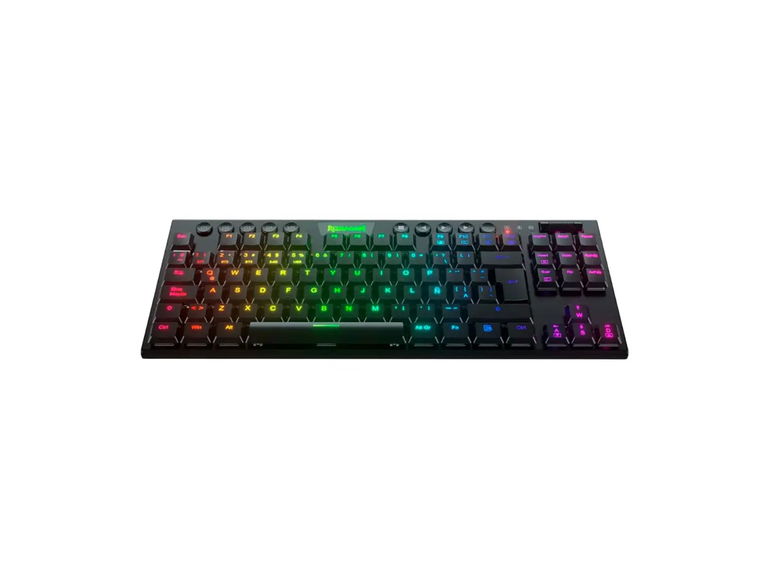Teclado Mecánico Inalámbrico Redragon Horus K621 TKL 80%, Español, RGB, Switch Red, Color Negro 2
