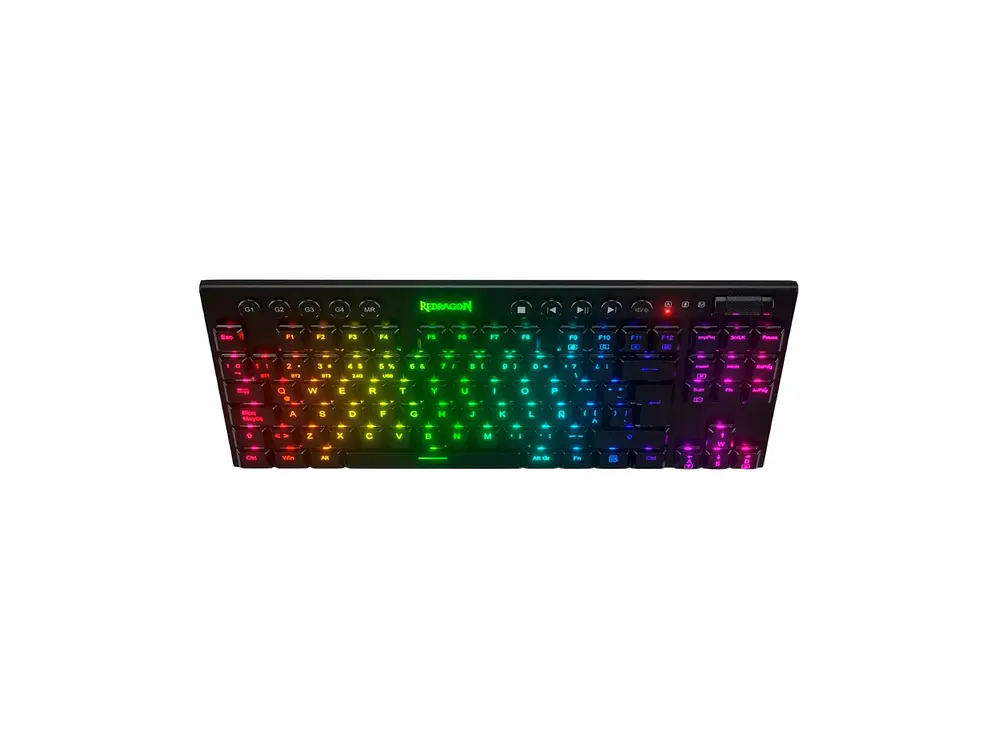 Teclado Mecánico Inalámbrico Redragon Horus K621 TKL 80%, Español, RGB, Switch Red, Color Negro 3