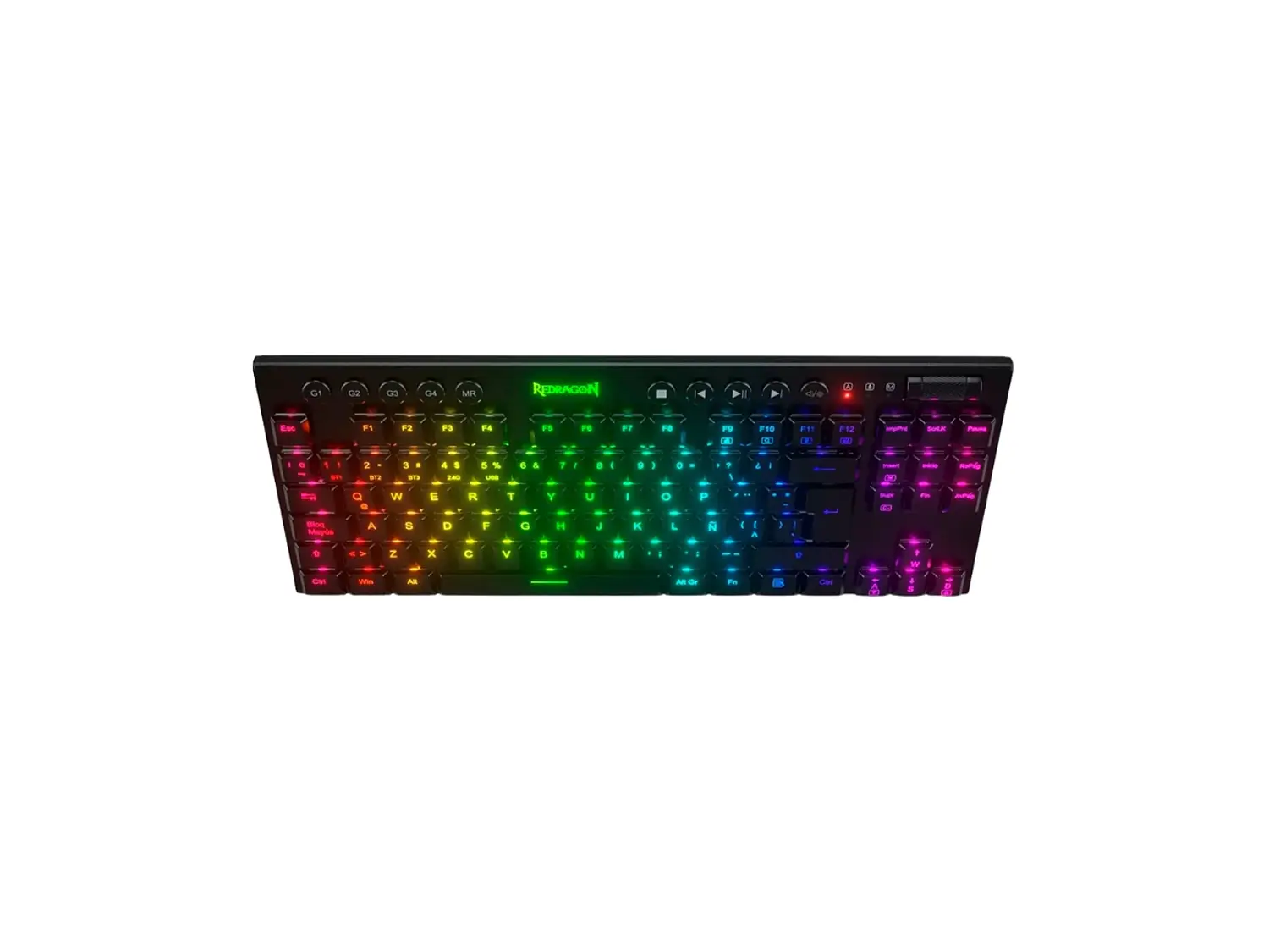 Teclado Mecánico Inalámbrico Redragon Horus K621 TKL 80%, Español, RGB, Switch Red, Color Negro 3