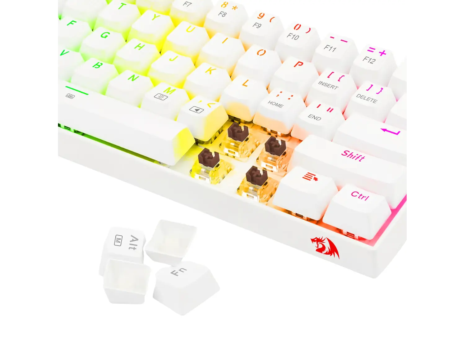 Teclado Redragon Dragonborn K630W RGB, Brown White Español 4