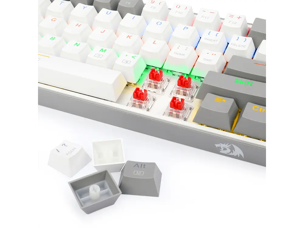 Teclado Redragon Fizz K617-RGB SW-RED White Grey 3