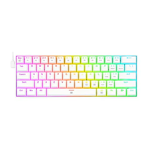 Teclado Redragon Dragonborn K630W-RGB, Switch Red, Color Blanco, Español