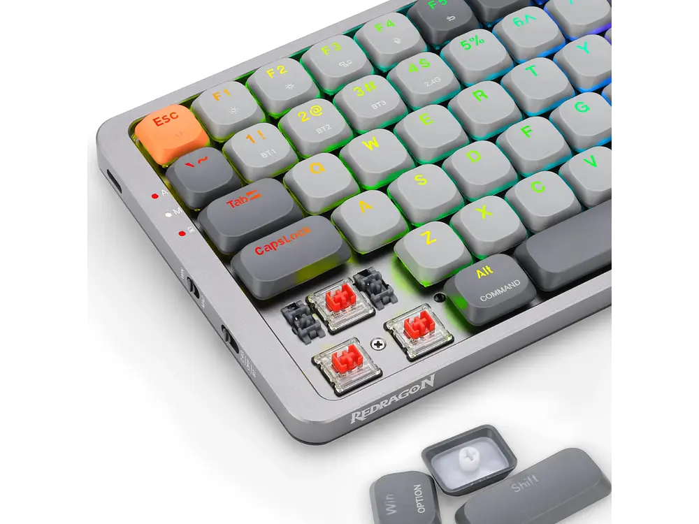 Teclado Wireless Redragon Azure K652GG-RGB-PRO SW-RED Black 4