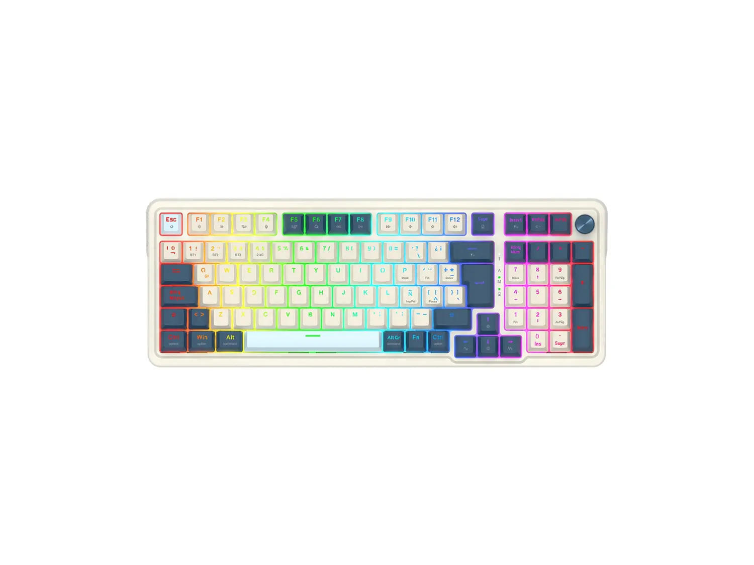 Teclado Wireless Redragon Eisa Pro K686WB-RGB-PRO White Español 1