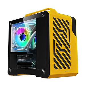 Gabinete Mini G600 WJCoolman, Color Amarillo, Micro Atx, itx