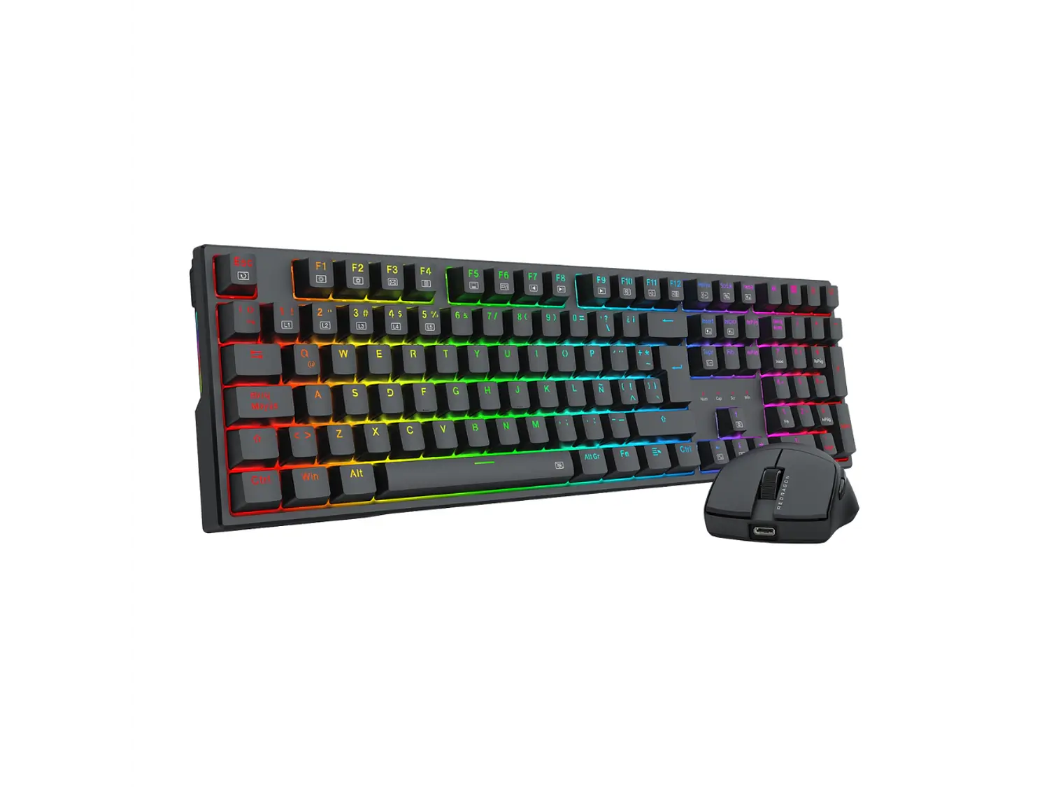 Kit Gamer Redragon S146 K668 Full Size Español (ES) + Mouse M724 Negro 3