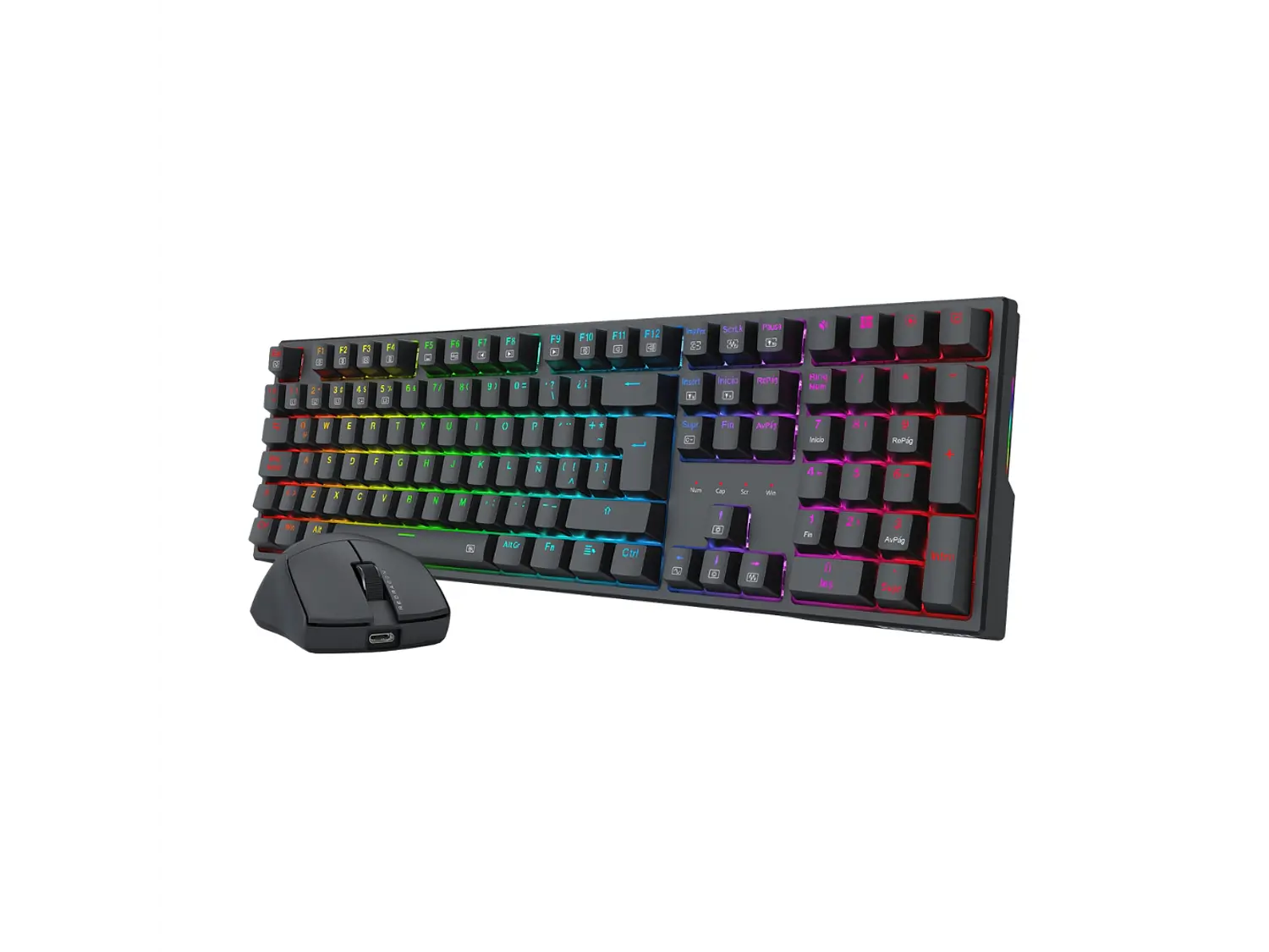 Kit Gamer Redragon S146 K668 Full Size Español (ES) + Mouse M724 Negro 4