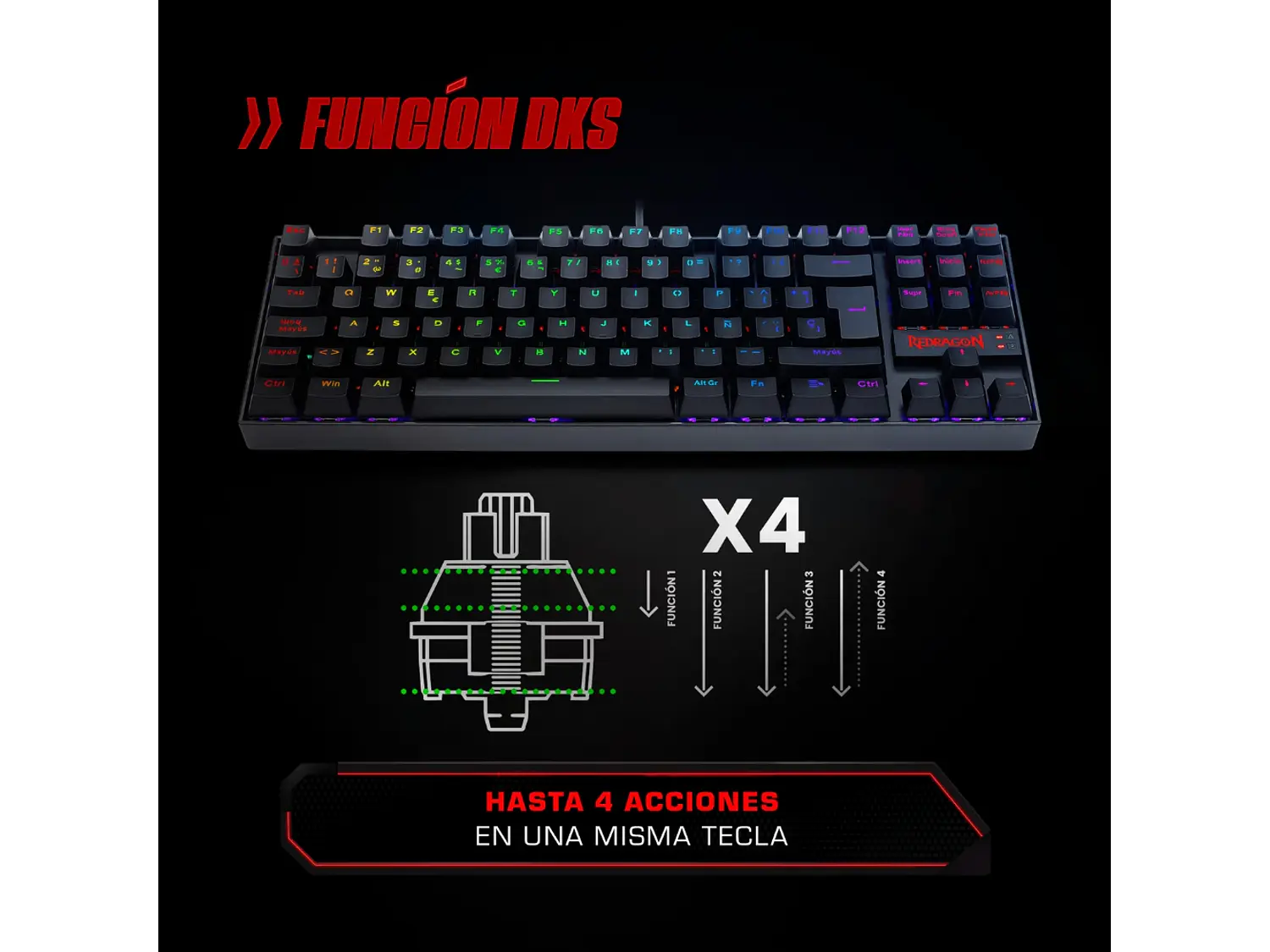 Teclado Redragon kumara K552RGB-M SP 10