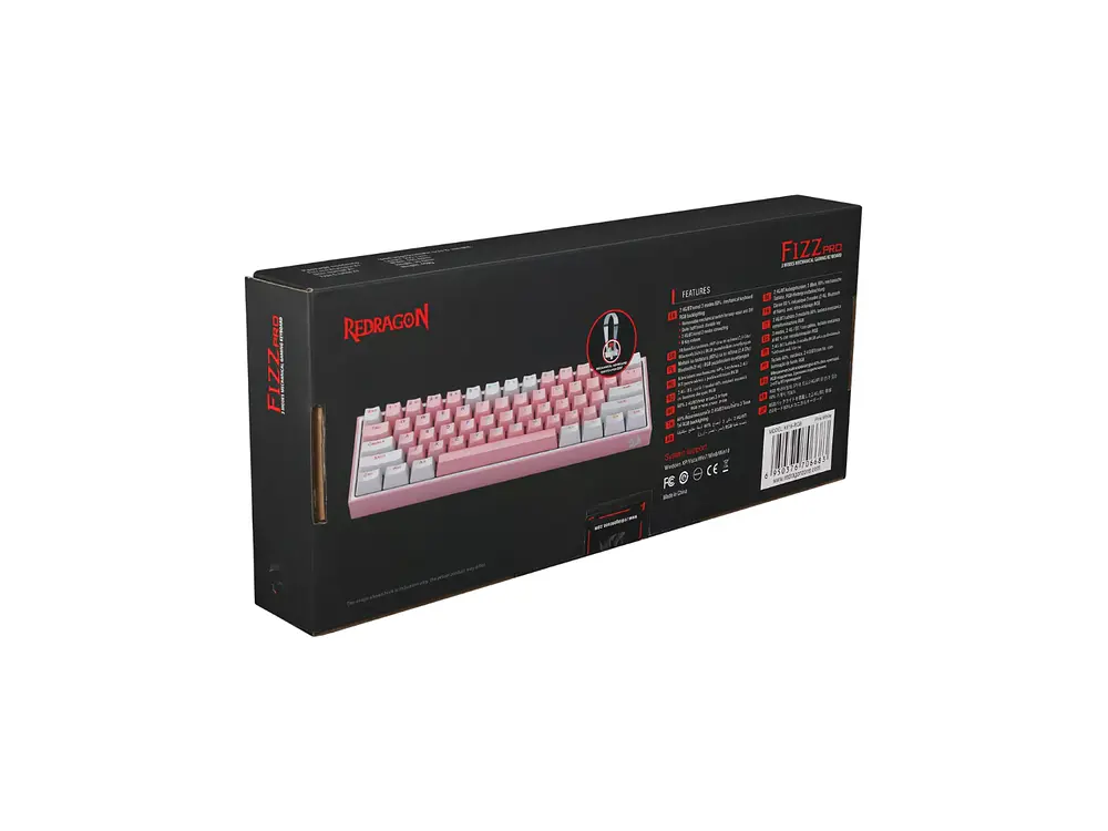 Teclado Redragon Fizz Pro K616-RGB SW-RED Pink White 5