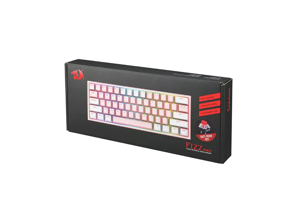 Teclado Redragon Fizz Pro K616-RGB SW-RED Pink White 4