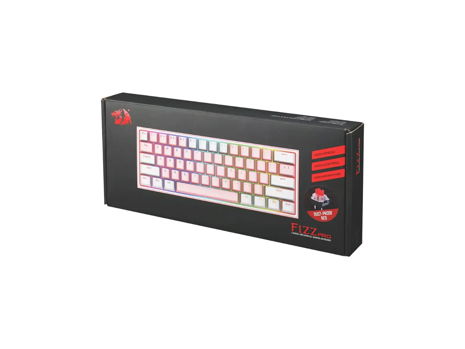 Teclado Redragon Fizz Pro K616-RGB SW-RED Pink White 4