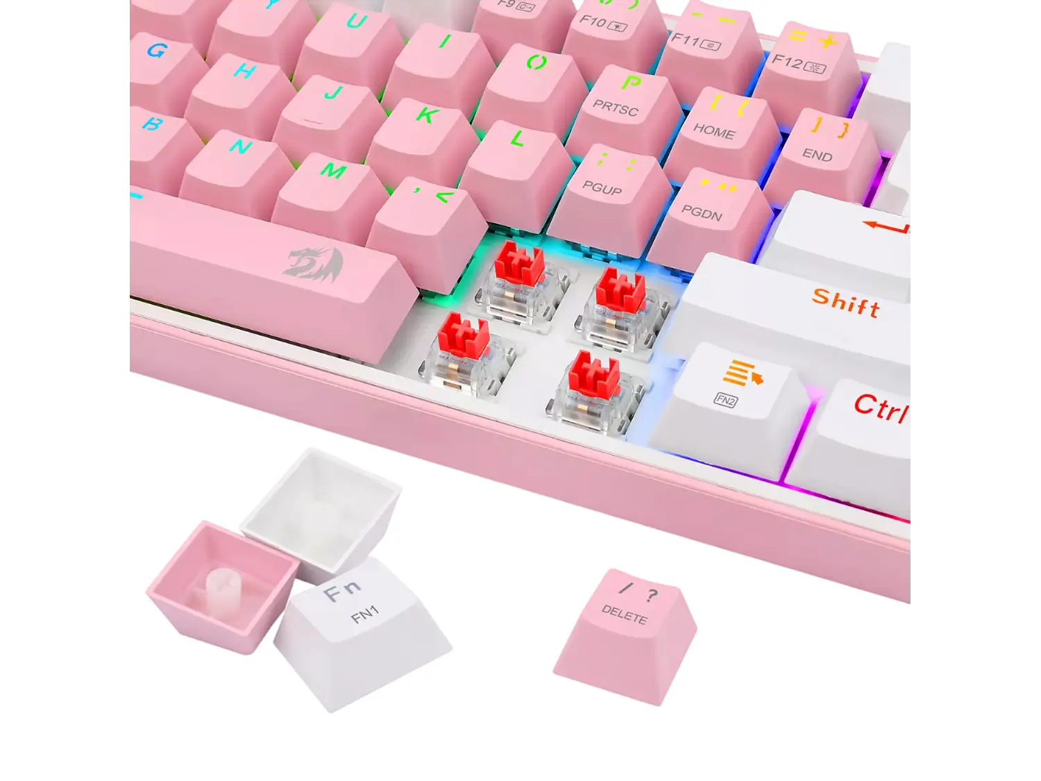 Teclado Redragon Fizz Pro K616-RGB SW-RED Pink White 3
