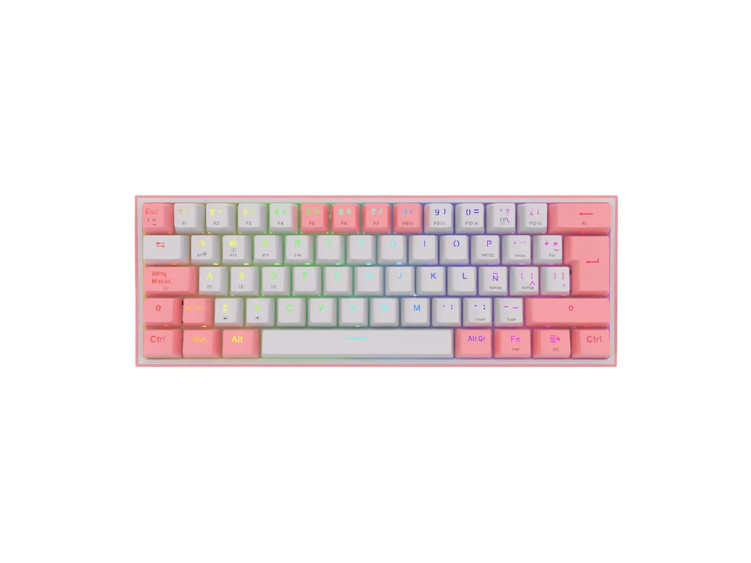 Teclado Redragon Fizz Pro K616-RGB SW-RED White Pink 1