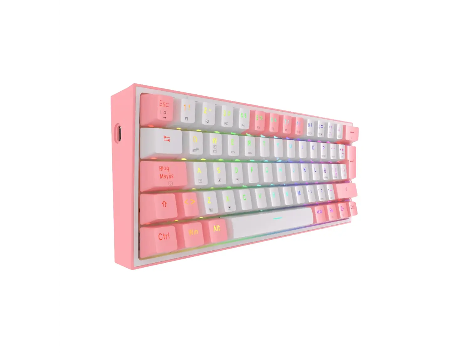 Teclado Redragon Fizz Pro K616-RGB SW-RED White Pink 3