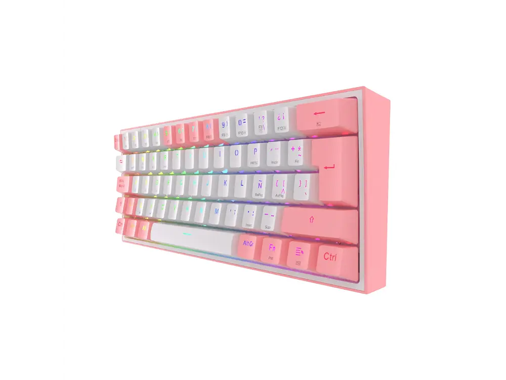Teclado Redragon Fizz Pro K616-RGB SW-RED White Pink 4