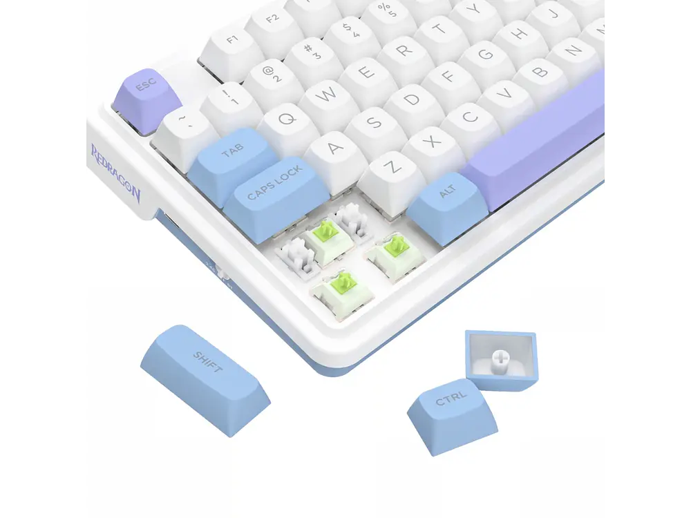 Teclado Redragon Ucal Max K673WBP-RGB-MAX (Blanco, Azul, Purpura) 6