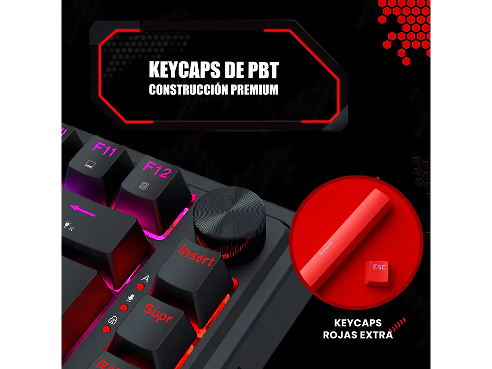 Teclado Ucal K673RGB-M SP Magnetic Wired 14