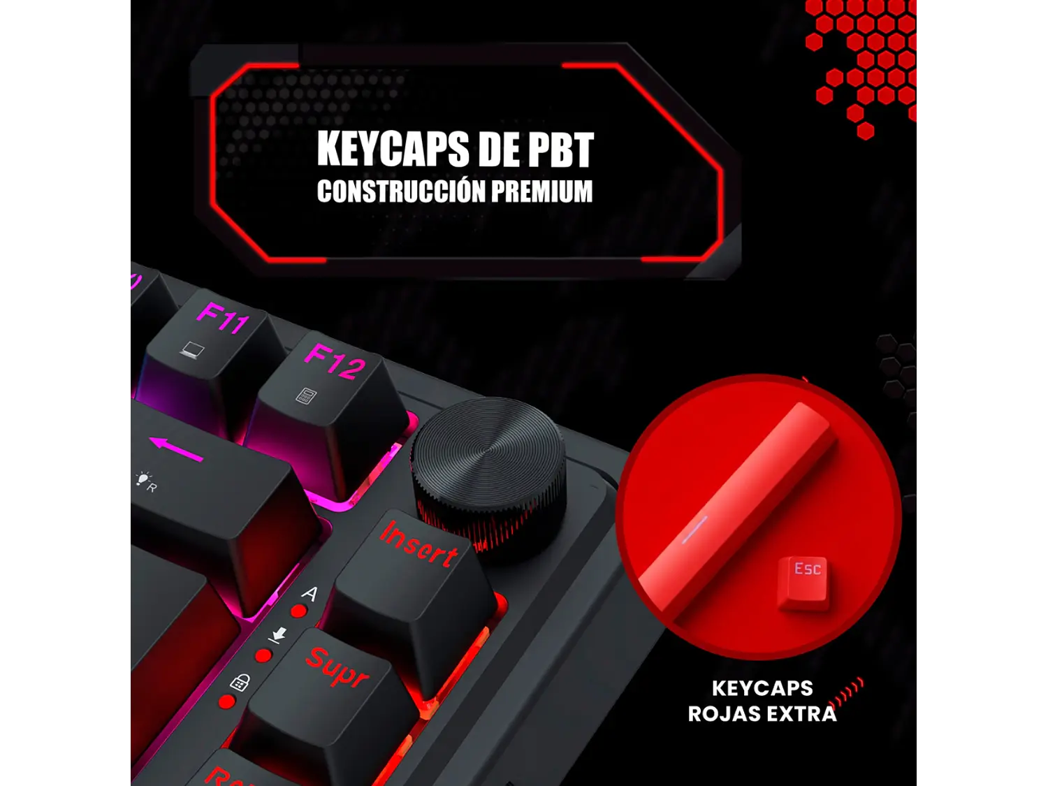 Teclado Ucal K673RGB-M SP Magnetic Wired 14